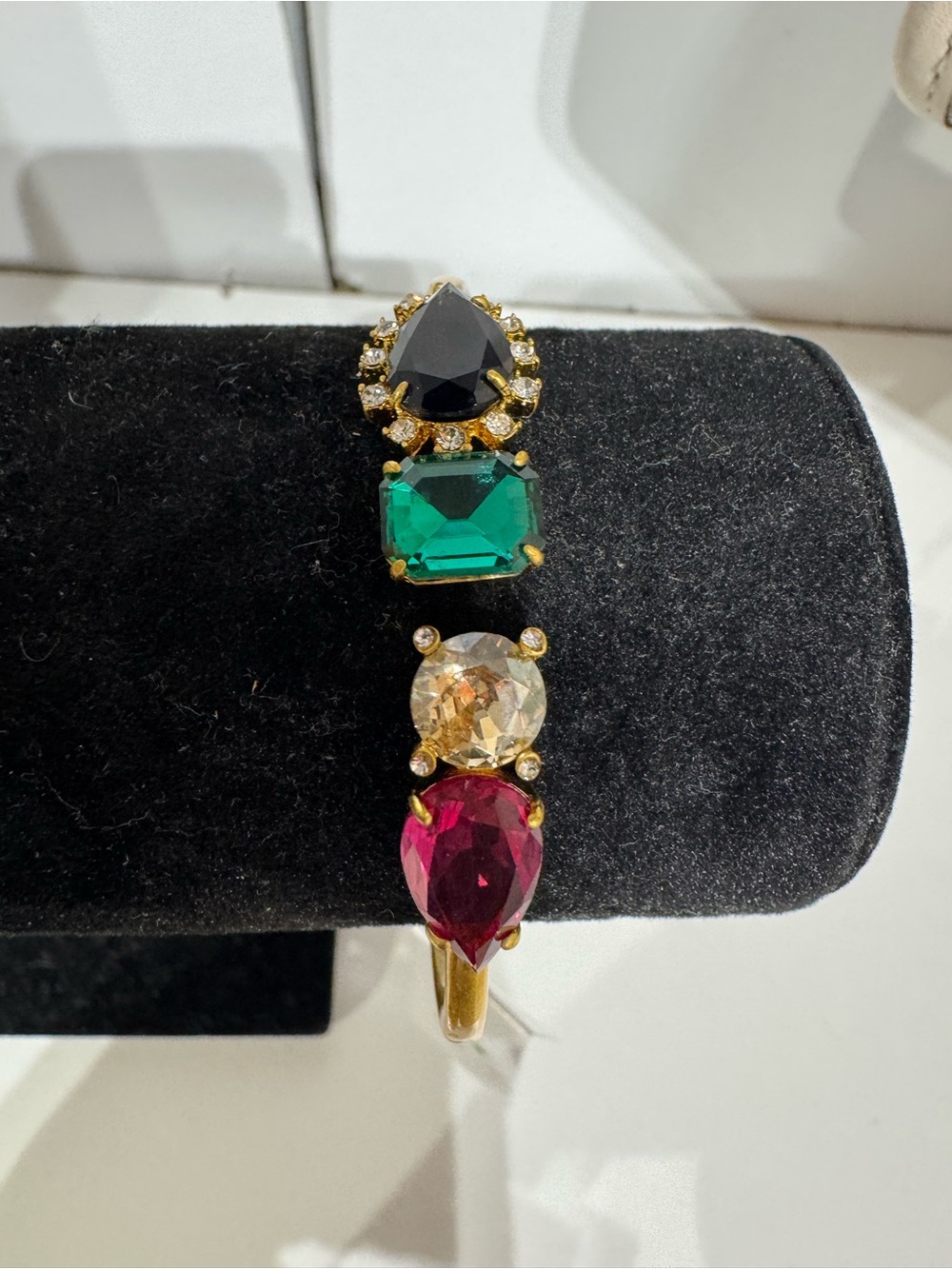 kate spade Gold-Tone Bracelet with Black, Green, Champagne and Ruby Stones